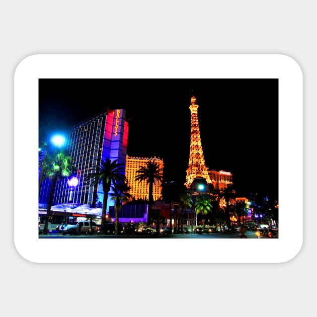 Eiffel Tower Paris and Ballys Hotel Las Vegas America Sticker by AndyEvansPhotos